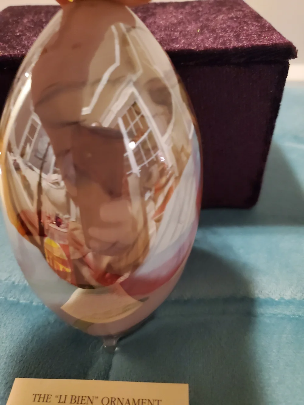 Pier 1 Li Bien Angel Christmas Ornament Hand Painted Glass Vintage